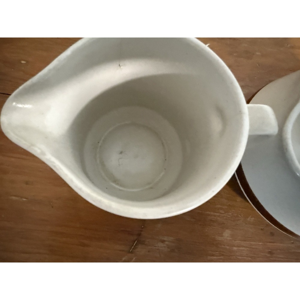 Sugar Bowl & Creamer Set Mid Century Woodhaven Collection‎ Vintage Brown No Lid - Picture 3 of 5